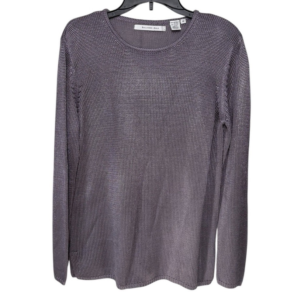 Ballinger Gold Purple Knit Sweater Size Medium Slinky Minimalist
